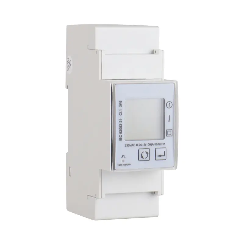 2p Fasa tunggal DIN Rail Energy Meter Pintar untuk Tenaga Boleh Diperbaharui